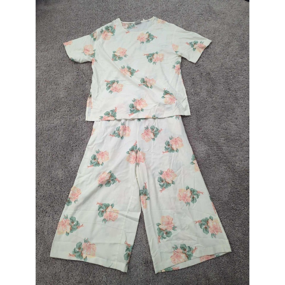 Vintage Matter of Degrees Pajama Set Womens Large‎ Floral Sleepwear 1980s 1990s